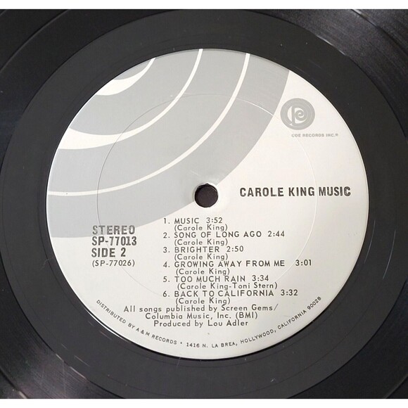 Carole King LP - Music - Ode SP-77013 VG/VG Rock W/Insert '71 Textured - Picture 7 of 7